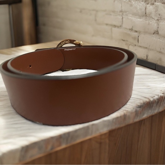 VALENTINO BY MARIO VALENTINO Guisy 1.25” Leather Belt in Brown NWT - Picture 3 of 5
